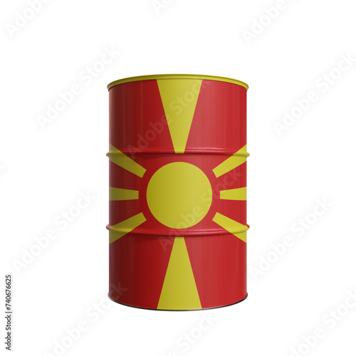 Oil Barrel With The Flag Of North Macedonia photo