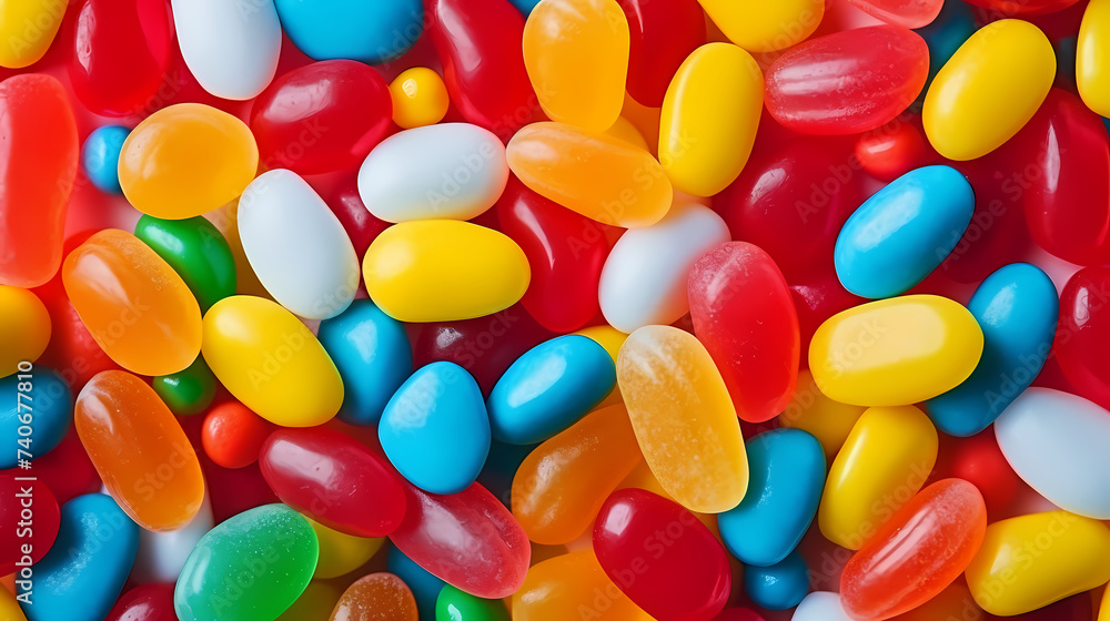 Close-up of colorful jelly candies background Close-up of colorful jelly candies background