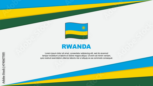 Rwanda Flag Abstract Background Design Template. Rwanda Independence Day Banner Cartoon Vector Illustration. Rwanda Design