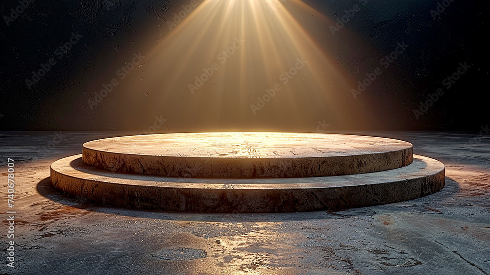 Obraz premium 3d illustration empty podium with abstact background very realistic front view mock up