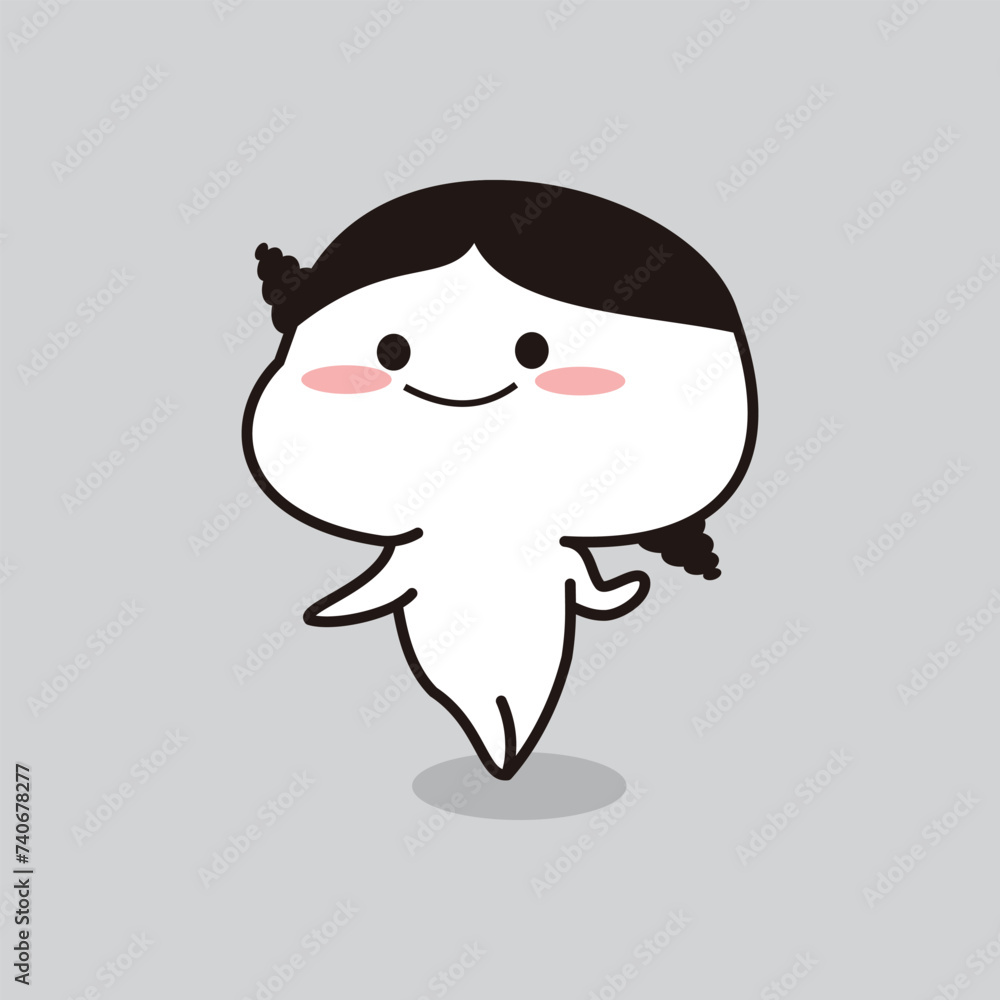 Fototapeta premium Cute tooth cartoon character design, Vector illustration eps 10. resources graphic element design. Vector illustration with a cute and adorable children's theme