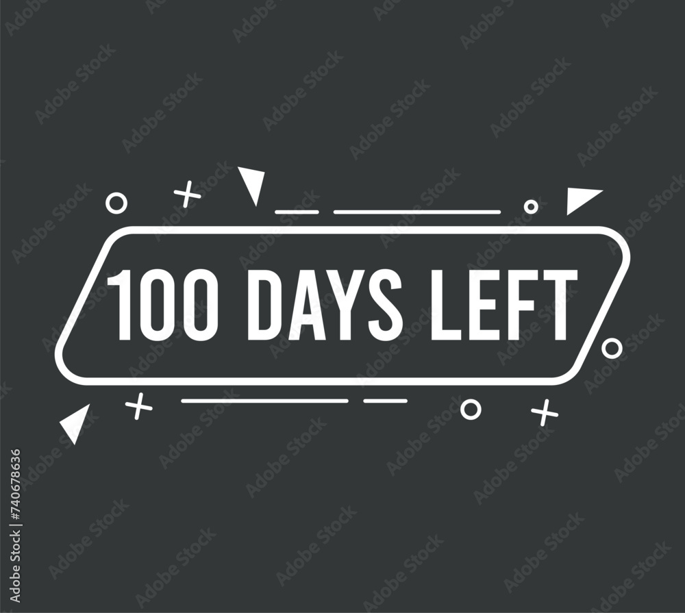 100 days left. Vector countdown of days, banner for events and special dates on dark background 100 days left. Vector countdown of days, banner for events and special dates on dark background