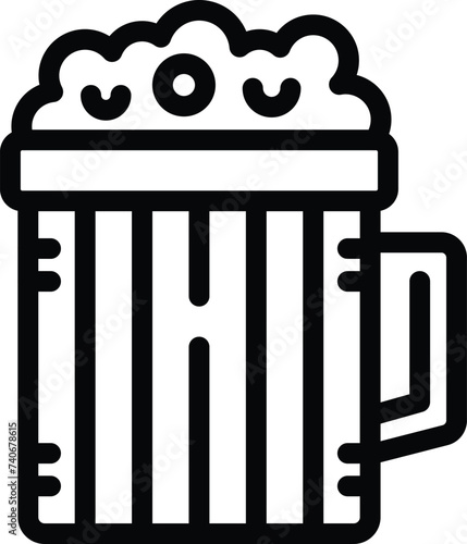 Beer tankard icon outline vector. Draft beverage brew. Brewery glassware cup