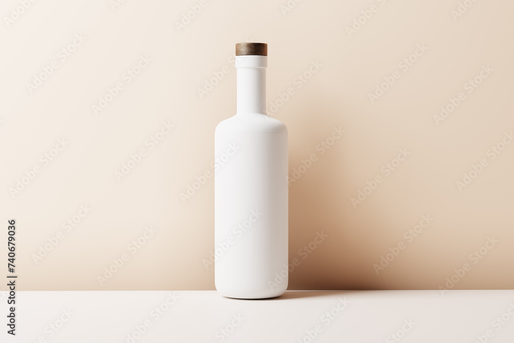 mockup set of a white ceramic or plastic bottle with matte finish mockup set of a white ceramic or plastic bottle with matte finish