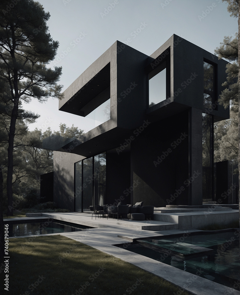 Black Minimalist villa