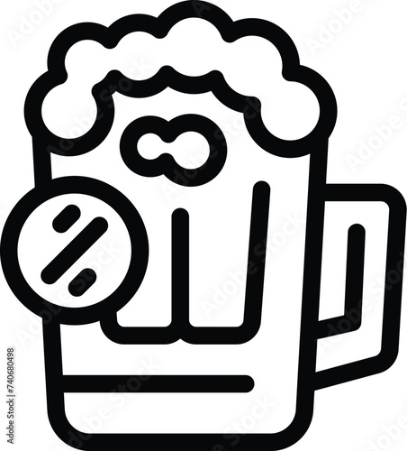 Draft brewery tankard glassware icon outline vector. Brew pub glass mug. Refreshment non alcohol malt ale