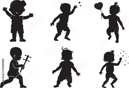 Toddler gesture silhouettes