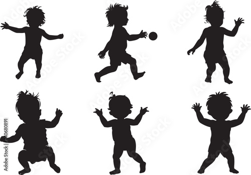 Toddler gesture silhouettes