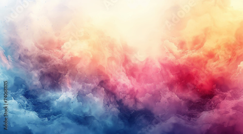 Dreamy abstract of ethereal clouds with a warm pink and blue glow,ai generated