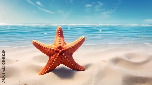 Vacation in tropical resort  sea shells and starfish background