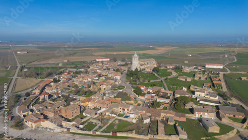 Aerial panoramic view of Tamara de Campos, Palencia, Spain photo