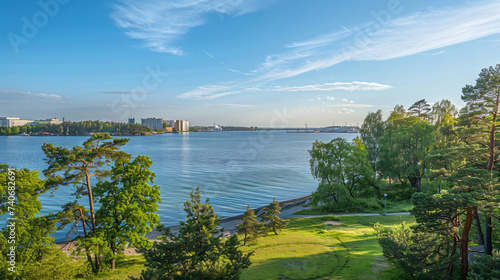 Beautiful view of Töölö Bay from Hesperia. photo