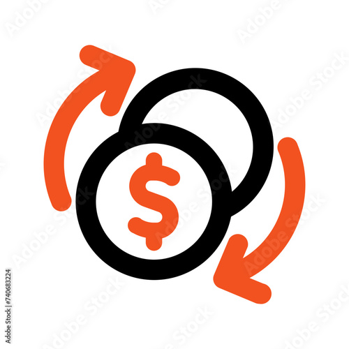 currency exchange line icon