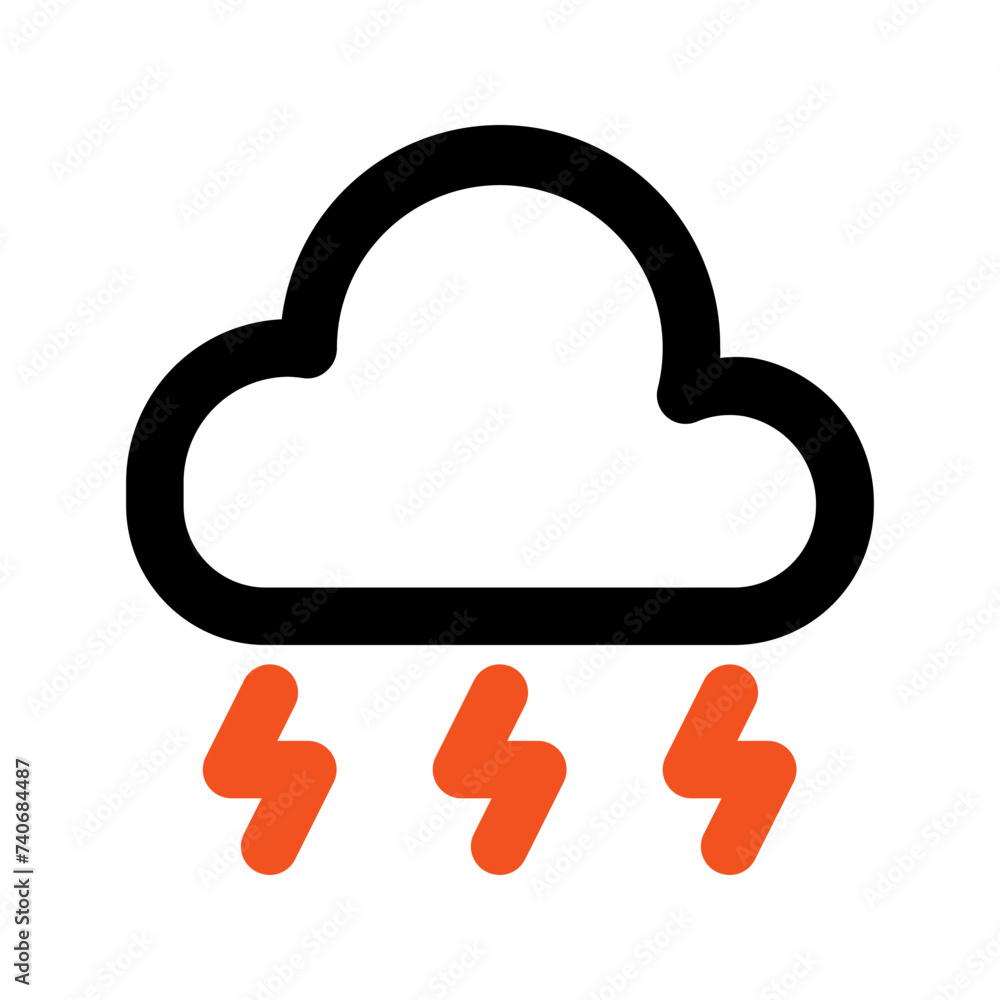 lightning bolt line icon lightning bolt line icon