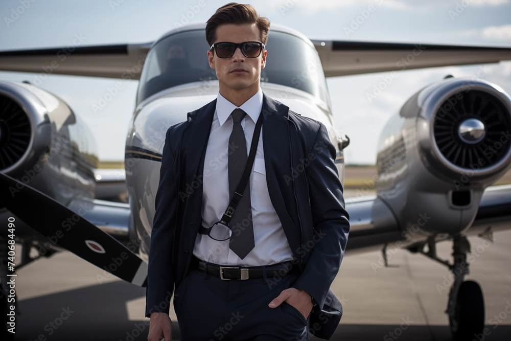pilot with his plane pilot with his plane