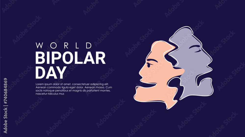 vector world bipolar day banner template