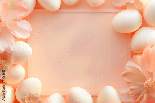 Colorful Easter background full of decorated eggs with copy space