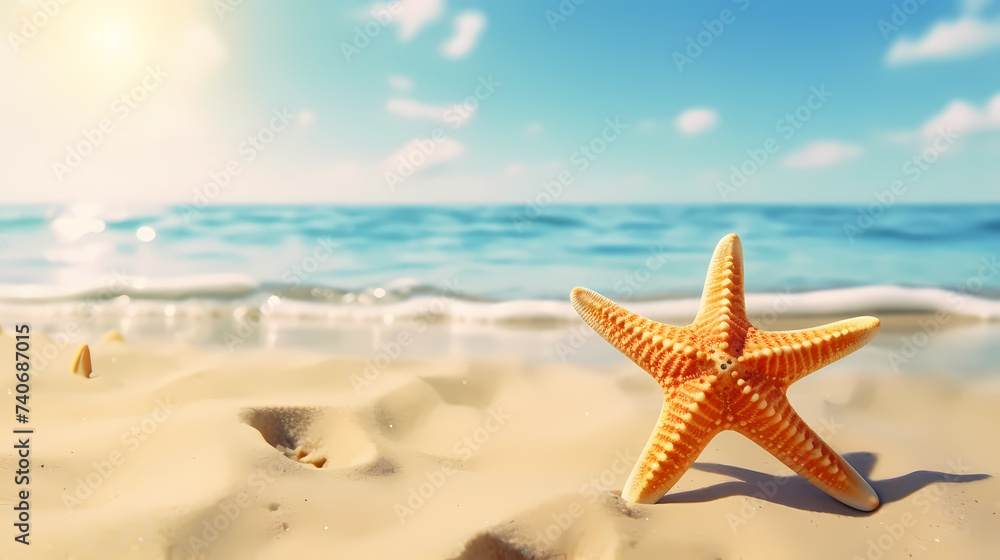 Vacation in tropical resort, sea shells and starfish background Vacation in tropical resort, sea shells and starfish background
