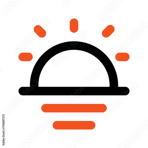 sunset line icon