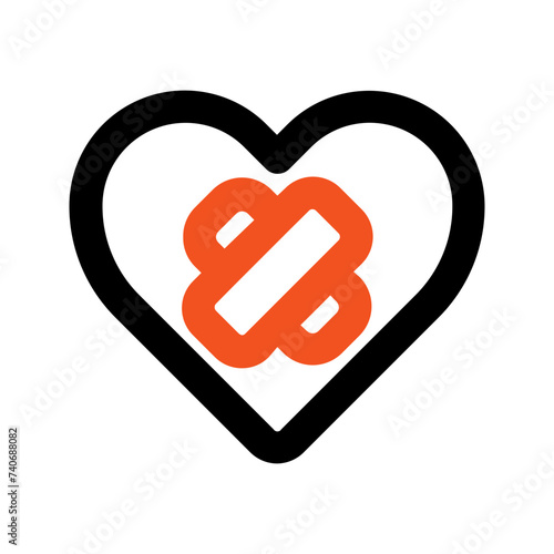wounded heart line icon