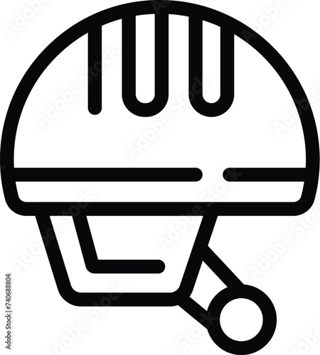 Skating safety helmet icon outline vector. Ice rink equipment. Winter sport headwear