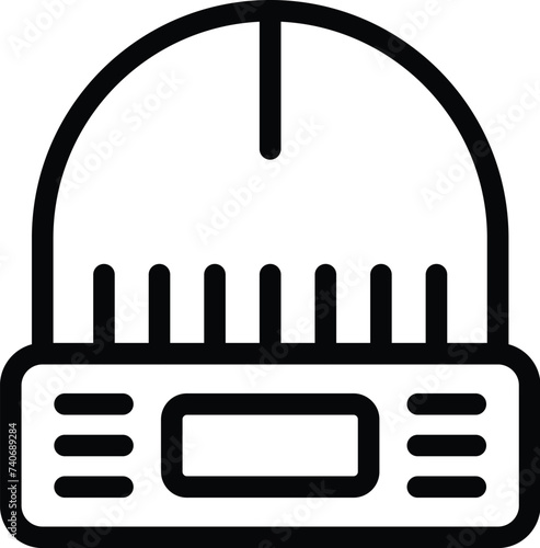 Ice skating hat icon outline vector. Winter sport clothing. Hockey athletic equipment