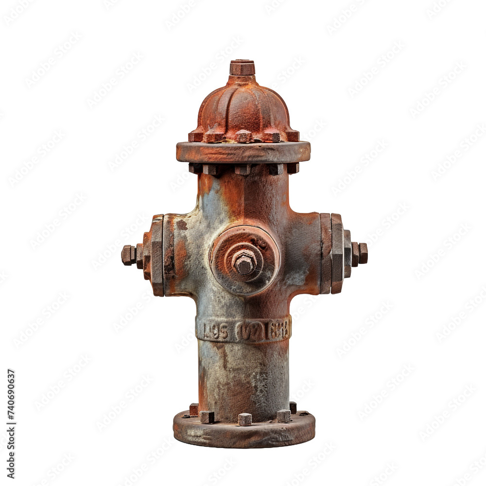 Old and rusty fire hydrant isolated on transparent background Old and rusty fire hydrant isolated on transparent background