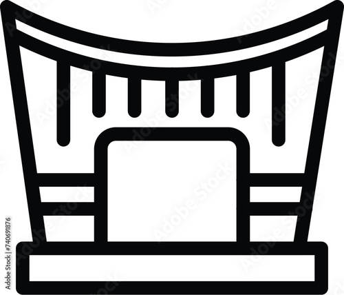 Ice rink pavilion icon outline vector. Skating indoor area. Icehouse arena building