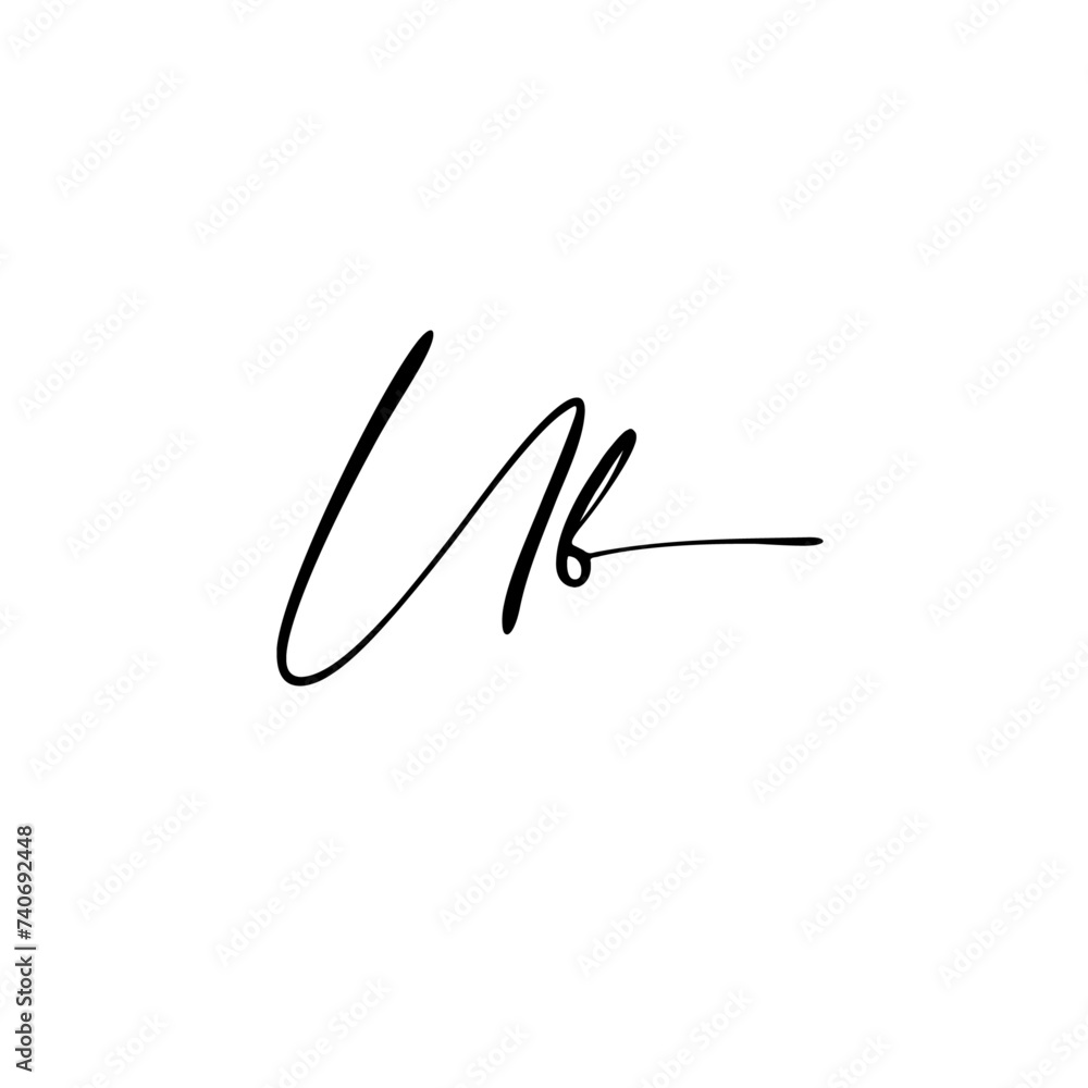 A hand-drawn signature logo design template A hand-drawn signature logo design template