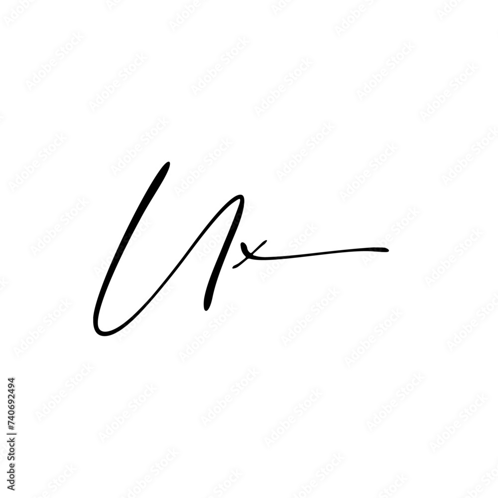A hand-drawn signature logo design template