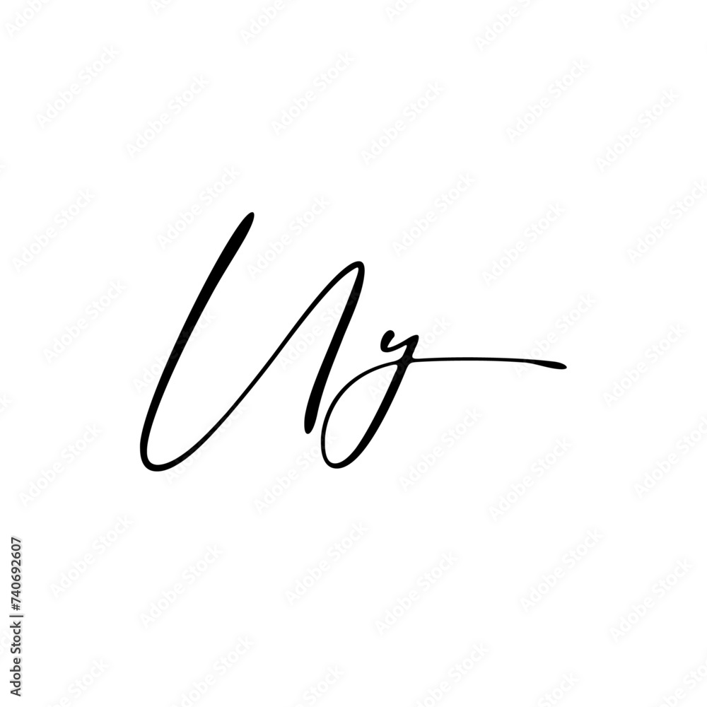 A hand-drawn signature logo design template A hand-drawn signature logo design template