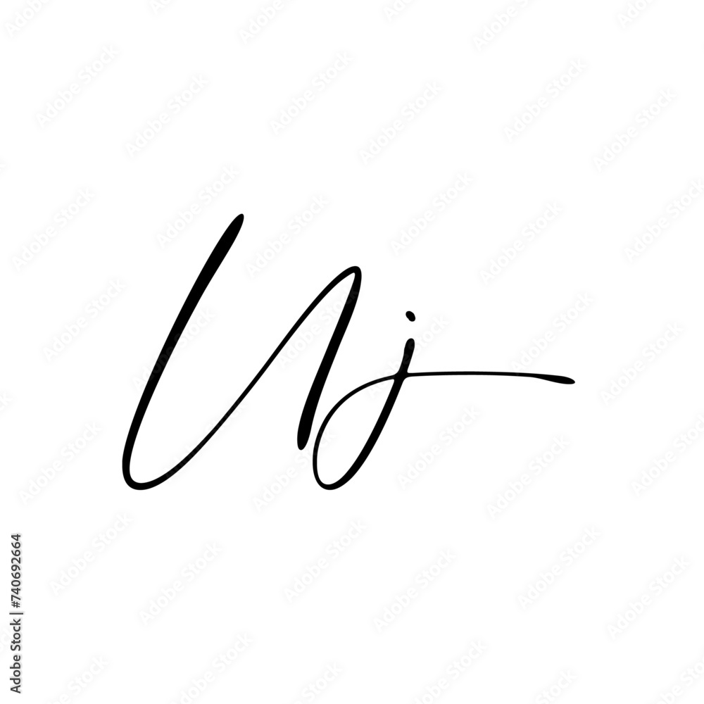 A hand-drawn signature logo design template A hand-drawn signature logo design template