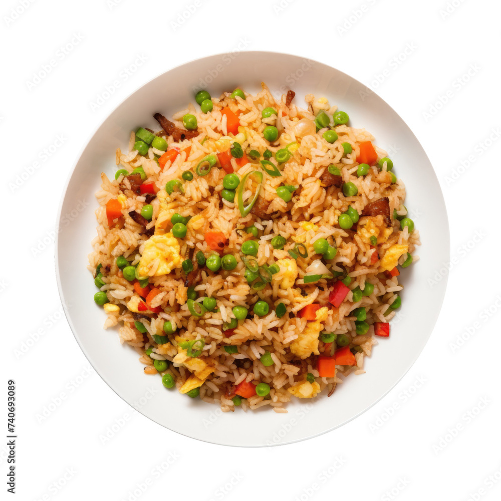 Delicious Bowl of Fried Rice Isolated on a Transparent Background Delicious Bowl of Fried Rice Isolated on a Transparent Background