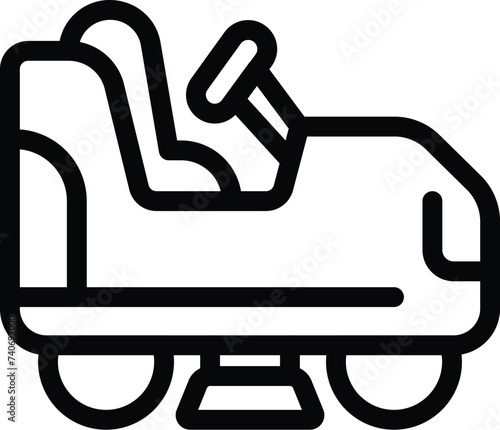 Ice cleaning machine icon outline vector. Icy rink resurface vehicle. Smoothing frozen surface