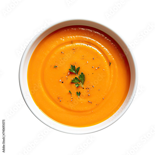 Bowl of Carrot Soup Isolated on a Transparent Background  © JJAVA