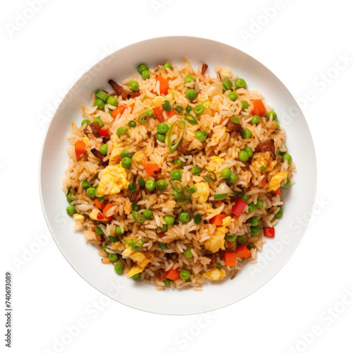 Delicious Bowl of Fried Rice Isolated on a Transparent Background