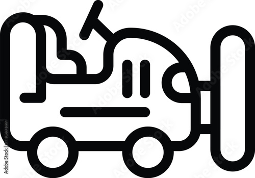 Ice resurfacing machine icon outline vector. Frozen surface cleaning. Smoothing ice rink arena