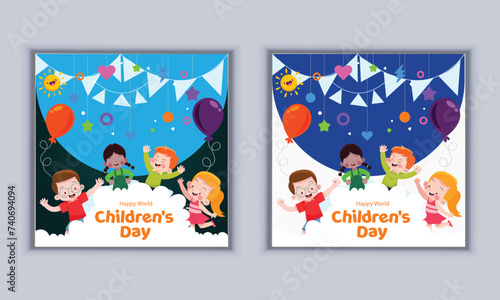 Happy childrens day Social Media Banner 