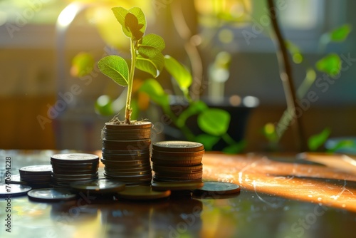 Illustration of the growth of capital, growth of savings, Generative AI illustration