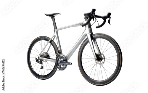 A silver bicycle. on White or PNG Transparent Background.