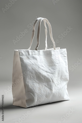 Maqueta de bolso de mano blanco sobre fondo blanco photo