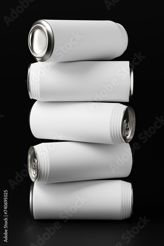 Retro style ridged can mockups featuring aluminum cans with ridges on top of the can