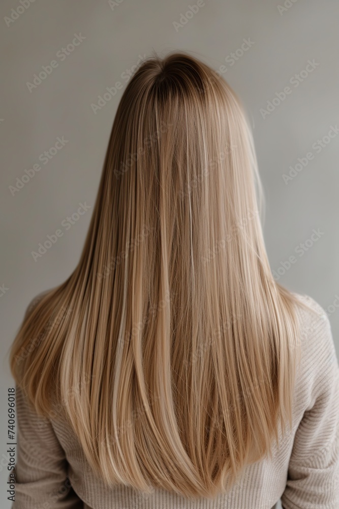 Cute charming pretty woman with silky long straight hair Cute charming pretty woman with silky long straight hair