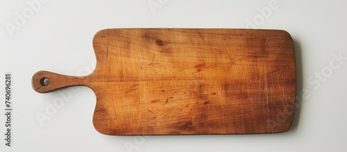 Rustic Wooden Cutting Board with Handle for Kitchen Food Preparation