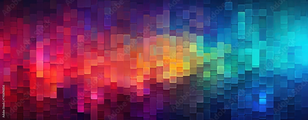 abstract pixel tiled background, in the style of vibrant skylines
