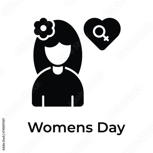 Women day vector design in modern style, feminism celebration photo