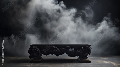 black marble coffee table and smoke