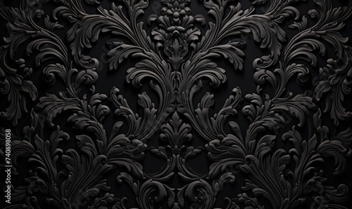 black wallpaper with ornate design