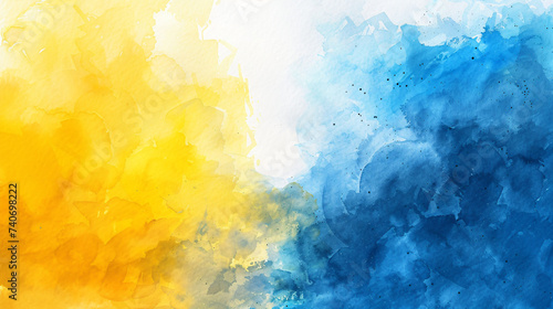 Blue and yellow watercolor background. © Mishab