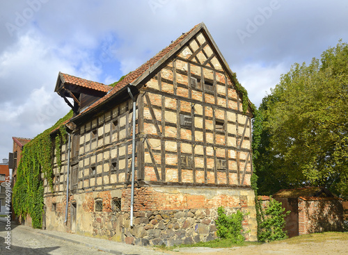 Reszel - Historic city center and old half-timbered granary. Reszel is a town in the Warmian-Masurian Voivodeship, in northeastern Poland. photo